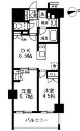 デュオステージ大山の物件間取画像